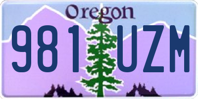 OR license plate 981UZM
