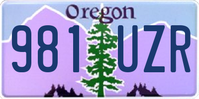 OR license plate 981UZR