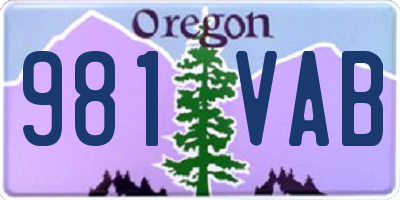 OR license plate 981VAB