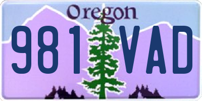 OR license plate 981VAD