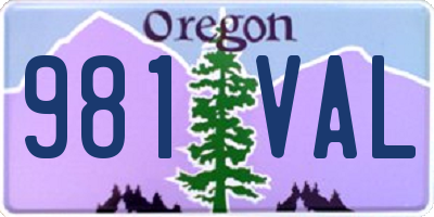 OR license plate 981VAL