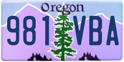 OR license plate 981VBA