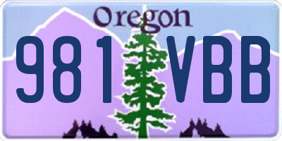 OR license plate 981VBB