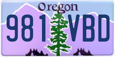 OR license plate 981VBD