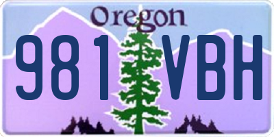 OR license plate 981VBH