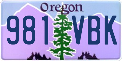 OR license plate 981VBK