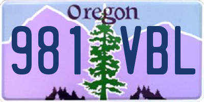 OR license plate 981VBL