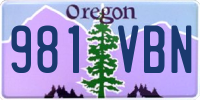 OR license plate 981VBN