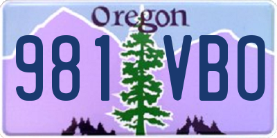 OR license plate 981VBO