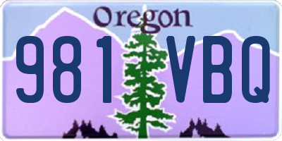 OR license plate 981VBQ