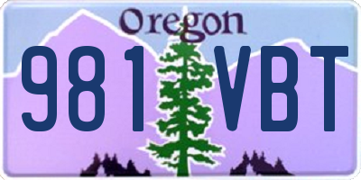 OR license plate 981VBT