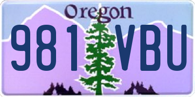 OR license plate 981VBU