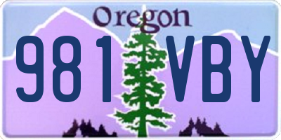 OR license plate 981VBY