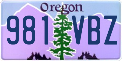 OR license plate 981VBZ