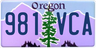 OR license plate 981VCA