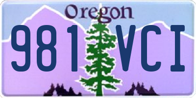 OR license plate 981VCI