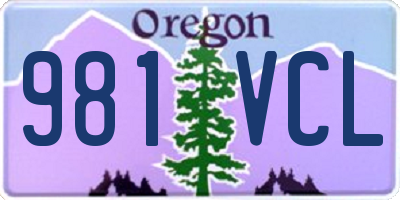 OR license plate 981VCL