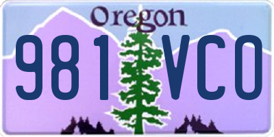 OR license plate 981VCO