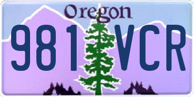 OR license plate 981VCR