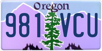 OR license plate 981VCU