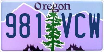 OR license plate 981VCW