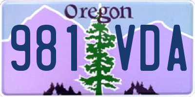 OR license plate 981VDA