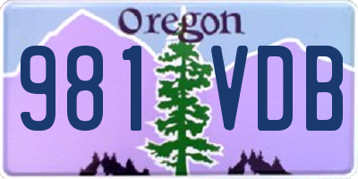 OR license plate 981VDB