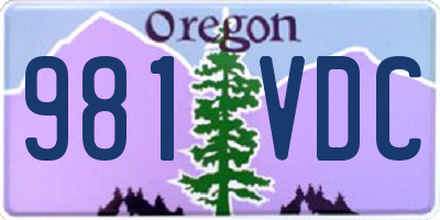 OR license plate 981VDC