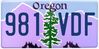 OR license plate 981VDF