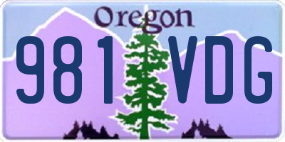 OR license plate 981VDG