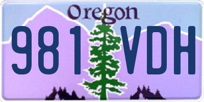 OR license plate 981VDH