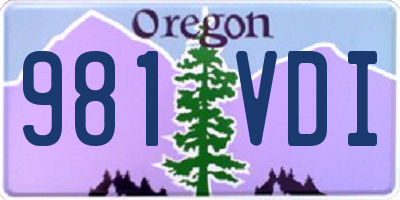 OR license plate 981VDI