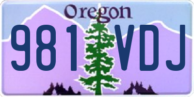 OR license plate 981VDJ