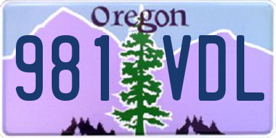 OR license plate 981VDL