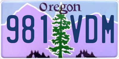 OR license plate 981VDM