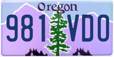 OR license plate 981VDO