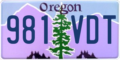 OR license plate 981VDT