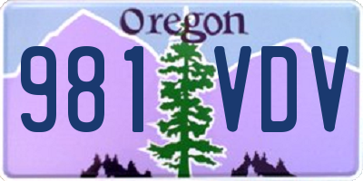 OR license plate 981VDV