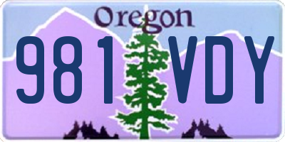 OR license plate 981VDY