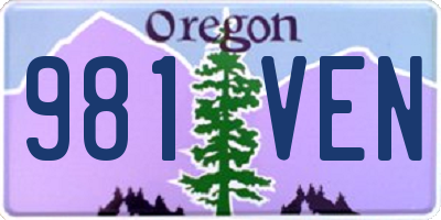 OR license plate 981VEN
