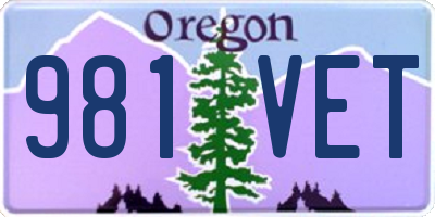OR license plate 981VET