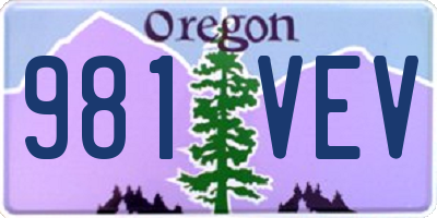 OR license plate 981VEV