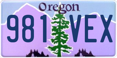 OR license plate 981VEX