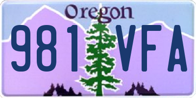 OR license plate 981VFA