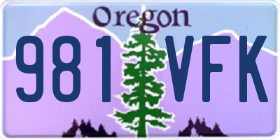 OR license plate 981VFK