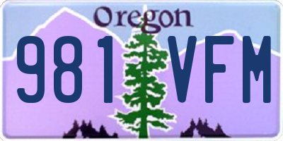OR license plate 981VFM