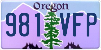 OR license plate 981VFP