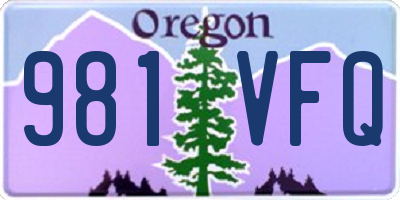 OR license plate 981VFQ