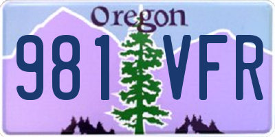 OR license plate 981VFR