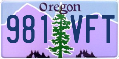 OR license plate 981VFT